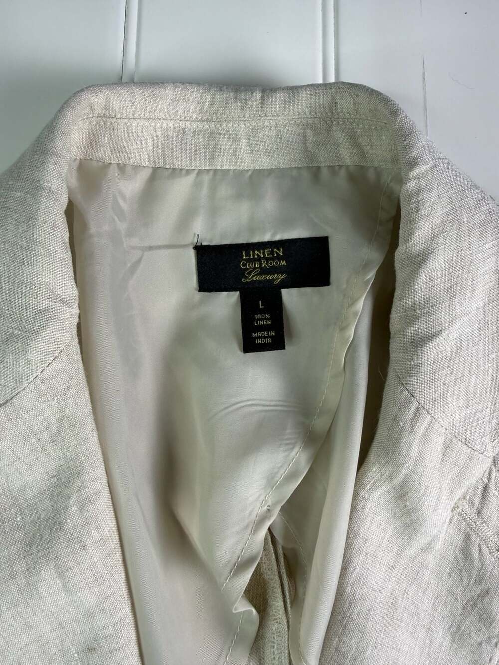 Linen Club Room Luxury Men’s Large 100% Linen Blazer Sport Coat Beige Tan